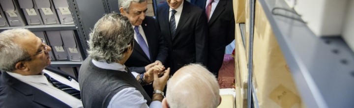 President Sarkisian Visits Hairenik, ARF Archives