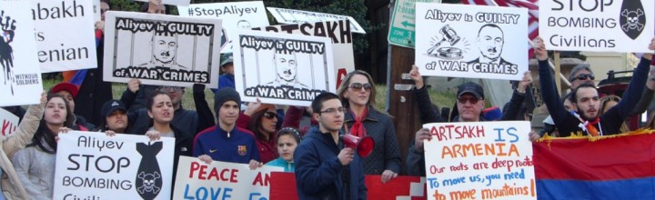 #StopAliyev Protest at Azerbaijani Embassy Demands End to Attacks on Artsakh